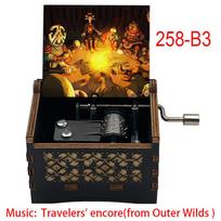 Outer Wilds Game Popular Music Box Travelers' Encore Melody 18 Note Movement Laser Engraving Special Cute Gift for Fans Friends 3 258-B3-hand black