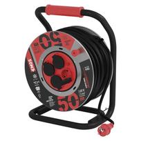 Ilgintuvas ritėje su įžeminimu IP44 Emos 4viet./50m/3x1.5mm