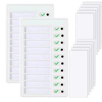 2 Pack Kids Chore Chart with 10 Papers Chore Chart Plastic Checklist Board To Do List  for Home Routine Planning Blank Paper white