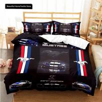 Mustang Automobilio Raštas Patogus Antklodės Užvalkalas Pagalvės Užvalkalas Lovos Patalynės Komplektas Vaikų Miegamojo Dekoras Namų Tekstilė 70x133cm 3pcs
