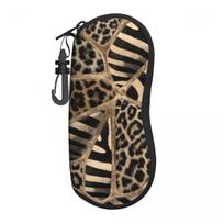 Leopard And Zebra Ornaments Shell Glasses Case Unisex Travel Animal Leather Texture Eyeglasses Case Sunglasses Protector Box One Size black
