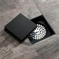 Floor Drain Bathroom invisible 10cm*10cm Anti-odor Floor Drain Bathroom Black Retro Shower Drain Tile Insert Square juoda