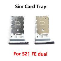 For Samsung Galaxy S21 FE 5G Dual SIM Card Tray Slot Holder Adapter Socket Repair Parts dual black gray