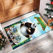 Kung Fu Panda Crystal Velvet Rug, Soft Anti‑Slip Crystal Velvet Carpet for Living Room Bedroom Home Decor 40cmx60cm