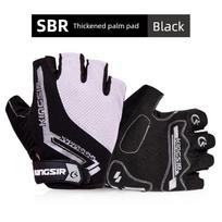 Bicycle Cycling Gloves Men's Half Finger Shock Absorption Short Finger Road Bike Gloves Mountain Bike Spring and Summer Female Outdoor Equipment XXL black