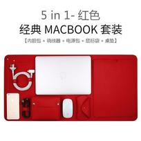 MacBook Pro Air 12 13.3 15.4 Inch Laptop Sleeve Case Protective Inner Bag With Desk Mat Set 12-inch raudona