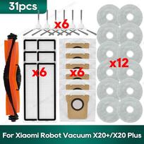X20 Plus For Xiaomi Compatible X20 Xiaomi X10 Plus X10 Accessories Bags Hepa Filter Mop Cloth Main Side Brush Parts Matches the image