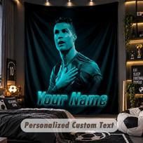 TapestryCristiano Ronaldo Custom Name Text Personalized Wall Hanging Tapestry Home Wall Decor 180cmx230cm