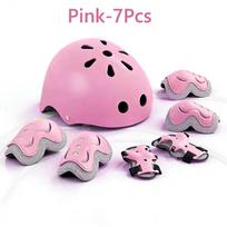 7Pcs/Set Shock-absorbing Kids Knee Pads and Elbow Pads Protective Body Gear  Skateboard Sports rožinė