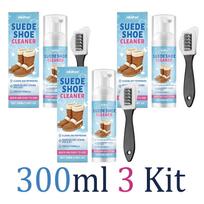Suede Nubuck Leather Cleaner Foam Kit Frosted Boots Sneakers Shoe Snow boots Stain Remover Brush Care Set 100ml Home Clean 3PCS white