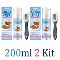 Suede Nubuck Leather Cleaner Foam Kit Frosted Boots Sneakers Shoe Snow boots Stain Remover Brush Care Set 100ml Home Clean 2PCS white