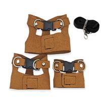 3 Sizes Vests Rat Harness and Leash Set Adjustable Animal Training Walking Vest Leash  Guinea Pigs Brown with Rope brown