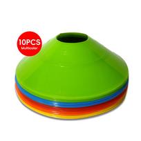 10 vnt./ rinkinys Vaikų futbolo treniruočių įranga profesionalams Diskiniai kūgiai Vikrumo pratimai Kliūčių vengimas Sporto treniruočių priedai 10Pcs Random Colors green