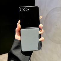 Samsung Galaxy Z Fold 7 Electroplated Leather Flip Case Samsung Flip 7 gray