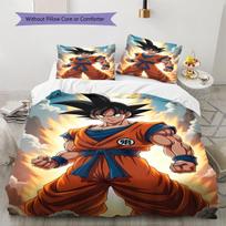 Son Goku Rašto Patalynė, Antklodės Komplektas Antklodės Užvalkalas Pagalvės Užvalkalas Namų Gimtadienio Dovana (1 * antklodės užvalkalas + 2 * pagalvės užvalkalai, be šerdies) 135x200cm