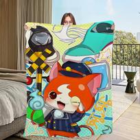 mielas animacinis žaidimas y-Yo kai w-Watch k-Komasan flanelinis šiltas minkštas pliušinis pledas sofai svetainei biurui miegamajam kelionei dovana 75x90cm blue