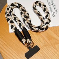 Ins Trendy Dopamine Phone Lanyard - Colorful 6-Strand Braided, Adjustable Universal Long Rope W/ Clip Anti-Theft/Anti-Snatch white