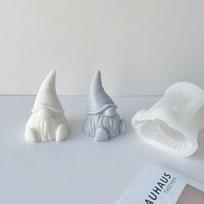 Silicone Mold Gnome Mold 3D Gnome Mold Epoxy Dwarf Plaster Mold Christmas Dwarf Fondant Mould For Soap DIY Paint Your Own Gnome China Mainland gray