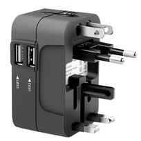 1pc Travel Adapter with 2 USB Charging Ports, Dual USB Charger, World All In One Universal Travel Adapter, Wall Charger Type1&100-240V&1 juoda