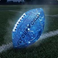 Amerikietiško futbolo atspindintis paviršius Sintetinė oda Žvilganti mėlyna Treniruočių kamuolys F6 F6 blue