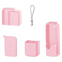 Macaron Color Silicone Protective Case for DJI Osmo Pocket 4 Anti-Scratch Lens Cap Protector Sleeve Full Cover Camera Accessory rožinė