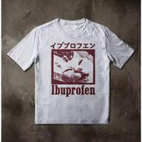 Ibuprofen Cat Emoji T-shirt, Funny Japanese Text Men's T-shirt, Summer New Casual and Fashionable Unisex T-shirt 150 white
