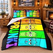 Sprunki Pattern Bedding 3Pcs Set Bed Sheet And Pillowcases For Indoor Bedroom 180cmx210cm