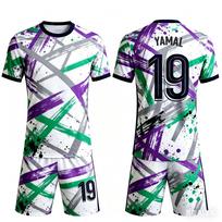 Summer New Set#Ronaldo/Messi/Mbappe/Yamal# Football Shirt Short Sleeved Shorts Sports Set for Adults family Matching Kids 160