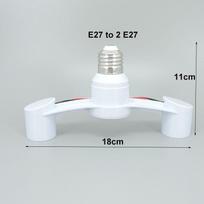 AC 110v 220v 2 viename E27 į 2 E27 galvutę Prailgintas LED lempos pagrindo laikiklis Lempučių galios lizdo skirstytuvas Adapteris namams, foto studijai E27 to 2xE27