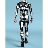 Mechaninis šarvuotas robotas CyberPunk kombinezonas Cosplay Bodysuit Steampunk kostiumas Helovino vakarėlio pasirodymai Vyrams Moterims Šaunus Zentai kostiumas XXXXL juoda