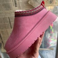 Moteriški Lauko Neslystantys Batai Šlepetės Vilnonės Šiltos Platforma Žemi Sniego Batai Šlepetės Batai 35 rožinė raudona spalva