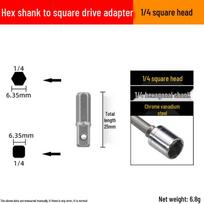 Hex Shank to Square Drive Adapter Socket for Electric Drill and Wrench Extension