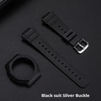 For Casio G-SHOCK Octagon Farm Oak GA-2100 GA-2110 TPU Refit transparent Watchband case Silicone Watch Strap ga2100 men Bracelet For GA-2100 2110 black