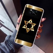 David Žydų žvaigždės simbolis telefono dėklas skirtas Xiaomi Poco X5 X6 X7 Pro F7 Ultra M7 Redmi 15C 15 13C 13 12C 12 10 10C 10A 9 9C 9T 9A Co Xiaomi Poco F7 gray