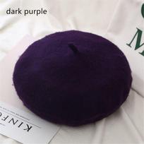 Women Girls Baggy Winter Warm Wool Beret Cap Autumn Beret Hat Flat Cap Hat Felt Berets tamsiai violetine spalva