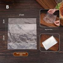 100Pcs Transparent Food Grade Self Adhesive Disposable Sandwich Hamburger Plastic Packaging Bag B gray