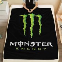 1PC Monster Energy Print Flannel Blanket, High quality Comfortable for All Seasons, Home Decor, Warmth and Comfort, Perfect for Christmas Gifts 80cmx120cm white