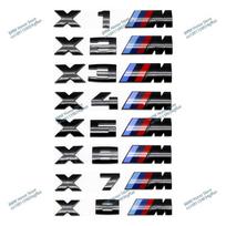 3D ABS BMW M logotipui X1 X2 X3 X4 X5 X6 X7 E84 E83 F39 F48 G01 Automobilio raidė Galinė bagažinė Bamperis Emblema Lipdukas Decal Ženklelis Stilius X3M juoda