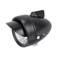 LED Super Light Bicycle Retro Front Headlight Vintage Bike Head Light With Visor black