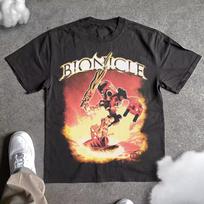 Bionicle Vintažiniai Marškinėliai Vyrams Moterims Retro Žaidimo Grafika Medvilniniai Trumpomis Rankovėmis Streetwear Marškinėliai 120 beige