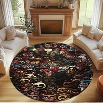 Five Nights at Freddy's Print Round Rug, Washable Floor Carpet, For Entryway Dorm Laundry Room Office Study, Home Decor Birthday Christmas Gift 100cmx100cm
