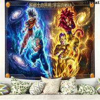Son-Goku Sieninė gobelenas Estetiškas sienos kabinamas Spausdintas audinio pledas Dekoratyviniai gobelenai Miegamojo svetainės Namų dekoravimui 150cm x 200cm