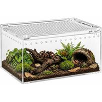 Acrylic Terrarium, Mini Terrarium, Small with 360° Panoramic View - Escape Proof, Easy to Clean Insect Box for Reptiles, Spiders and Beetles 1pcs black