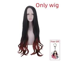 Halloween Kamado Nezuko Cosplay Kostuum Anime Kimono Kamado Nezuko Pruik Uniform Halloween Vrouwen Kinderkleding L-1 black
