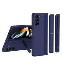 2 in 1 Removable Pen Slot Stand Holder Case For Samsung Galaxy Z Fold 7 6 5 4 3 Skin Friendly Matte Fold6 Shockproof Hard Cover For Galaxy Z Fold 5 tamsiai mėlyna spalva