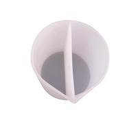1 Pc Epoxy Silicone Color Mixing Cup Toning Dispensing Cup DIY Craft Casting Tool  Silicone Color Cup Silicone Compartment Cup 2 holes white