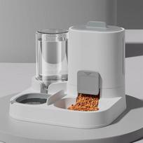 1 Pack Automatic Gravity Fed Cat Water Dispenser Feeder Spill Proof Large Capacity One Piece Design Pet Supplies white