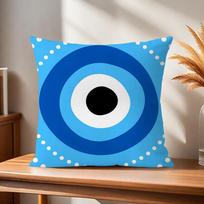 Patogus Nazar minkštas pagalvės užvalkalas Piktas Sofai Svetainės meno Kambariui Namų amuletui Biuro dekoravimui ir Apsauginiai akių dangteliai 12x12Inch blue