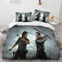 The Walking Dead Printed Bedding Sets Exquisite Bed Supplies Set Duvet Cover Bed Comforter Set Luxury Birthday Gift EU Single(135*200cm)3pcs brown