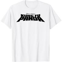 Kung Fu Panda All Black Bold Text Movie Logo T-Shirt XXXL black